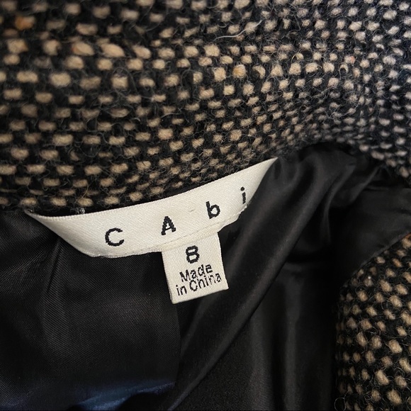 Cabi Tweed Wool Blend Tan Black Career Blazer - Picture 5 of 7